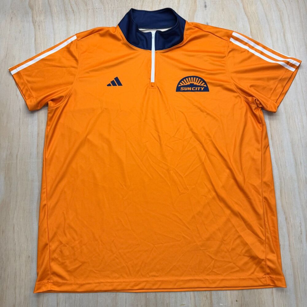 USED UTEP Miners Adidas Team Issue Sun City 1/4 Zip Short Sleeve Pullover Sz 2XL